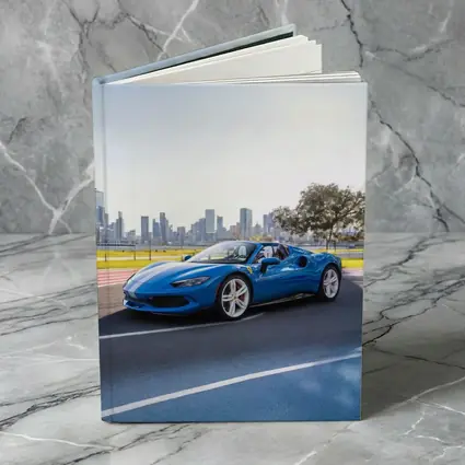 Ferrari 296 GTS Blue City Skyline