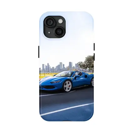 Ferrari 296 GTS Blue City Skyline