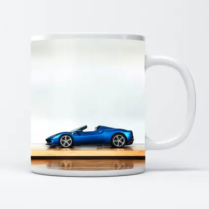 Ferrari 296 GTS Blue on Wooden Parquet