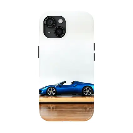Ferrari 296 GTS Blue on Wooden Parquet