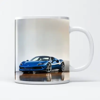 Ferrari 296 GTS Blue Supercar Indoor Setting