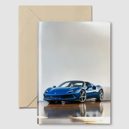 Ferrari 296 GTS Blue Supercar Indoor Setting