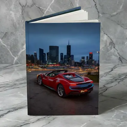 Ferrari 296 GTS Red City Skyline Night