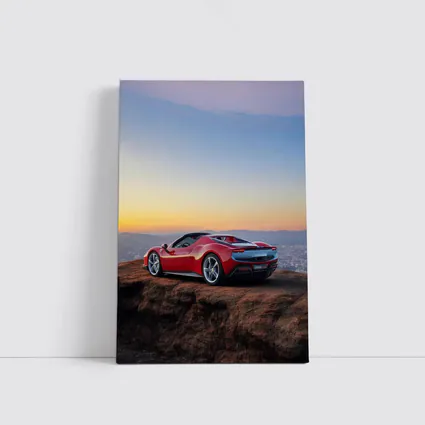 Ferrari 296 GTB Red Sunset City View