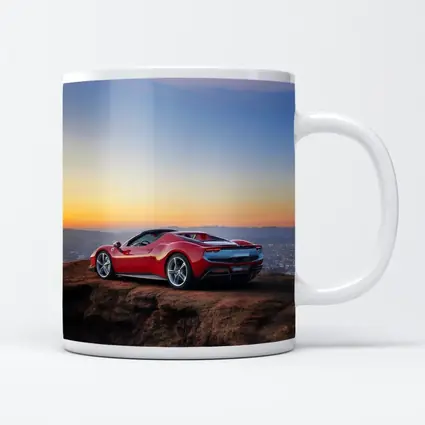 Ferrari 296 GTB Red Sunset City View