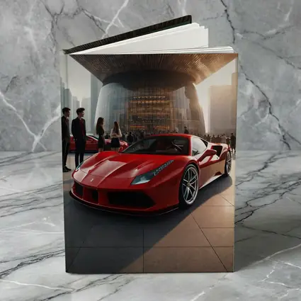 Ferrari 488 GTB Red Urban Plaza Scene