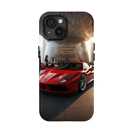 Ferrari 488 GTB Red Urban Plaza Scene