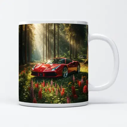 Ferrari 488 GTB Red Forest Wildflowers