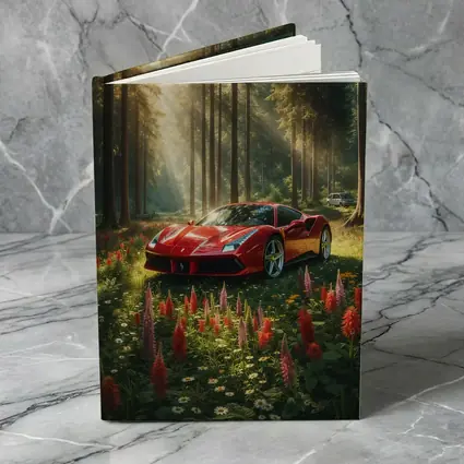 Ferrari 488 GTB Red Forest Wildflowers