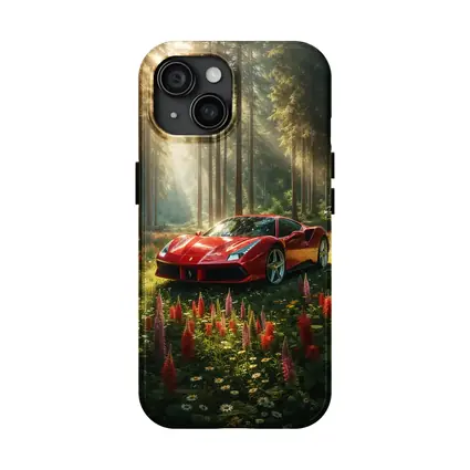 Ferrari 488 GTB Red Forest Wildflowers