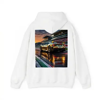 Ferrari 488 GTB Gold Race Track Sunset