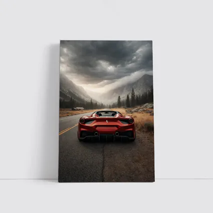 Ferrari 488 Spider Mountain Road Moody Sky