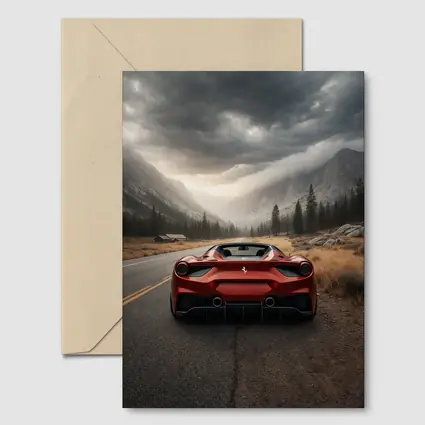 Ferrari 488 Spider Mountain Road Moody Sky