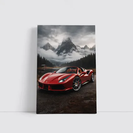 Ferrari 488 Spider Red Mountain Lake