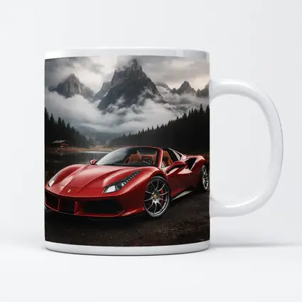 Ferrari 488 Spider Red Mountain Lake