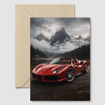Ferrari 488 Spider Red Mountain Lake