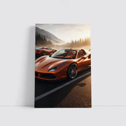Ferrari 488 Spider Orange Misty Mountain Road