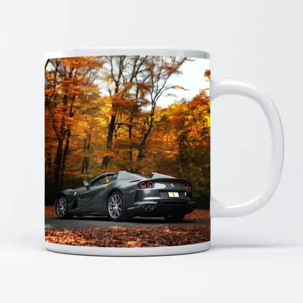 Ferrari 812 GTS Gray Autumn Forest Road