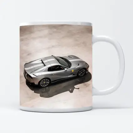 Ferrari 812 GTS Silver Parking Lot Overhead