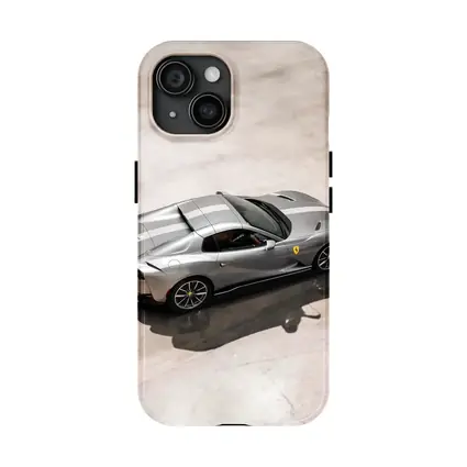 Ferrari 812 GTS Silver Parking Lot Overhead