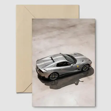 Ferrari 812 GTS Silver Parking Lot Overhead