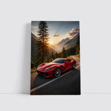 Ferrari 812 Superfast Mountain Road Sunset