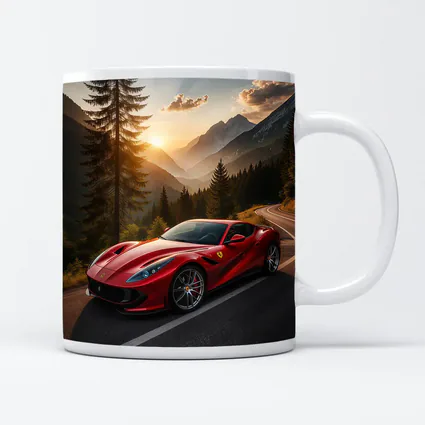 Ferrari 812 Superfast Mountain Road Sunset