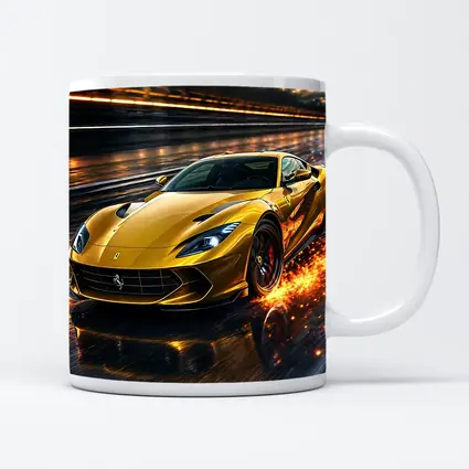 Ferrari 812 Superfast Yellow Racing Track Speed