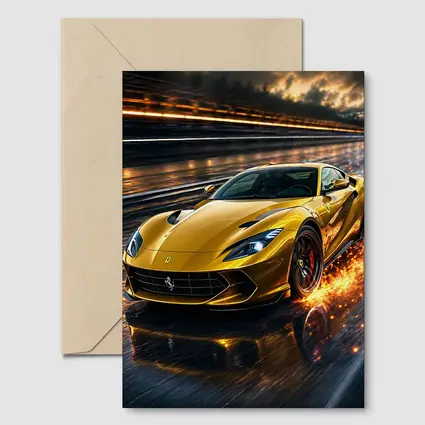 Ferrari 812 Superfast Yellow Racing Track Speed