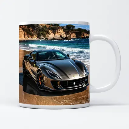 Ferrari 812 Superfast Dark Silver Beach Setting