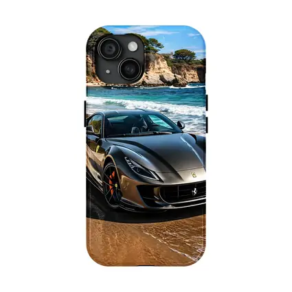 Ferrari 812 Superfast Dark Silver Beach Setting