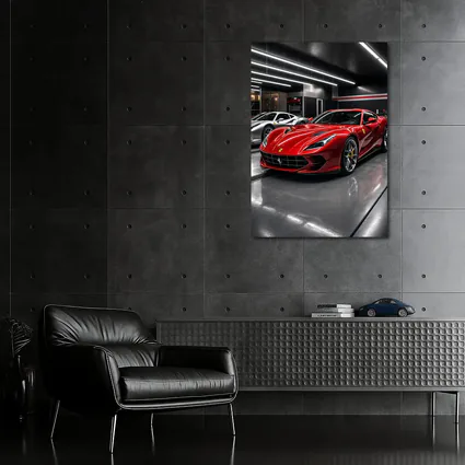 Ferrari 812 Superfast Red in Garage