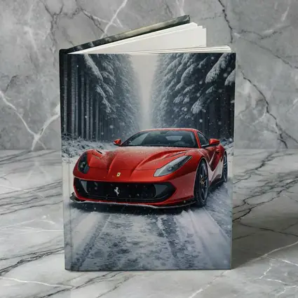 Ferrari 812 Superfast Red Snowy Forest