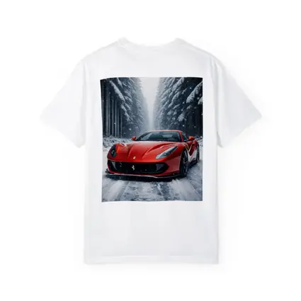 Ferrari 812 Superfast Red Snowy Forest