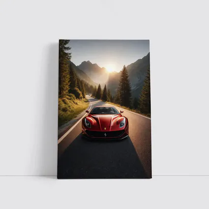 Ferrari 812 Superfast Mountain Road Sunset