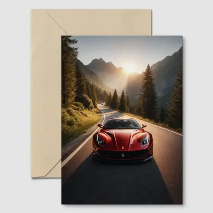 Ferrari 812 Superfast Mountain Road Sunset