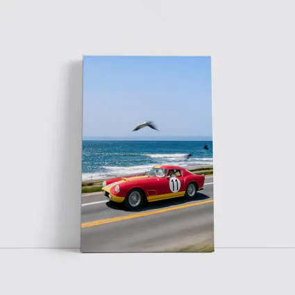 Ferrari Racing Car Coastal Road Ocean Drive