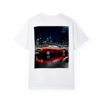 Ferrari Testarossa Red Wet Night City