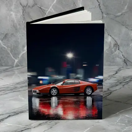 Ferrari Testarossa Red Wet City Night