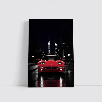 Ferrari F512 M Red Night City Street