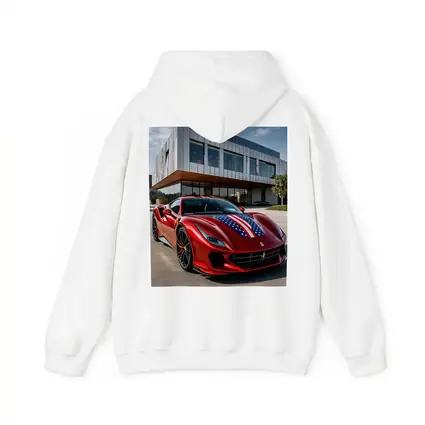 Ferrari F8 Tributo American Flag Modern Building