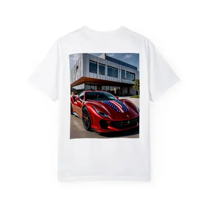 Ferrari F8 Tributo American Flag Modern Building