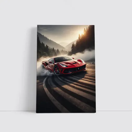 Ferrari F8 Drifting Mountain Road Smoke