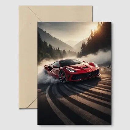 Ferrari F8 Drifting Mountain Road Smoke