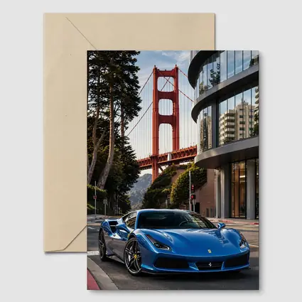 Ferrari F8 Blue Golden Gate Bridge