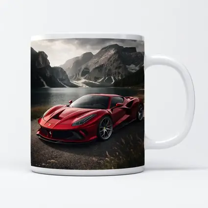 Ferrari F8 Red Supercar Mountain Lake