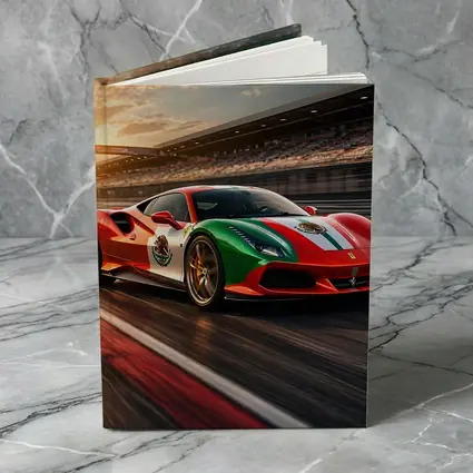 Ferrari 488 Mexico Flag Racing Track Sunset