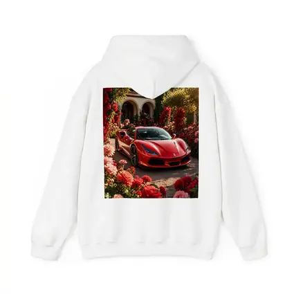 Ferrari F8 Red Sports Car Garden Setting