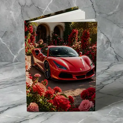 Ferrari F8 Red Sports Car Garden Setting