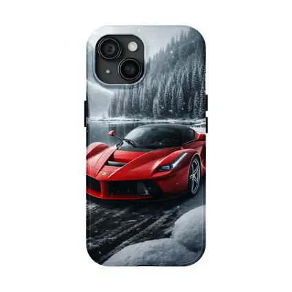 Ferrari LaFerrari Red Supercar Snowy Forest